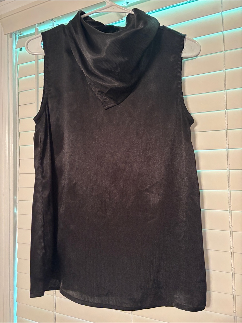 Entro Black Satin Cowl Neck Top